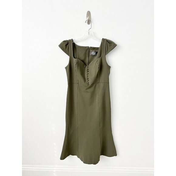 NWT Anthropologie Cecily Fit & Flare Sweetheart Dress XL Moss Green - Picture 4 of 7